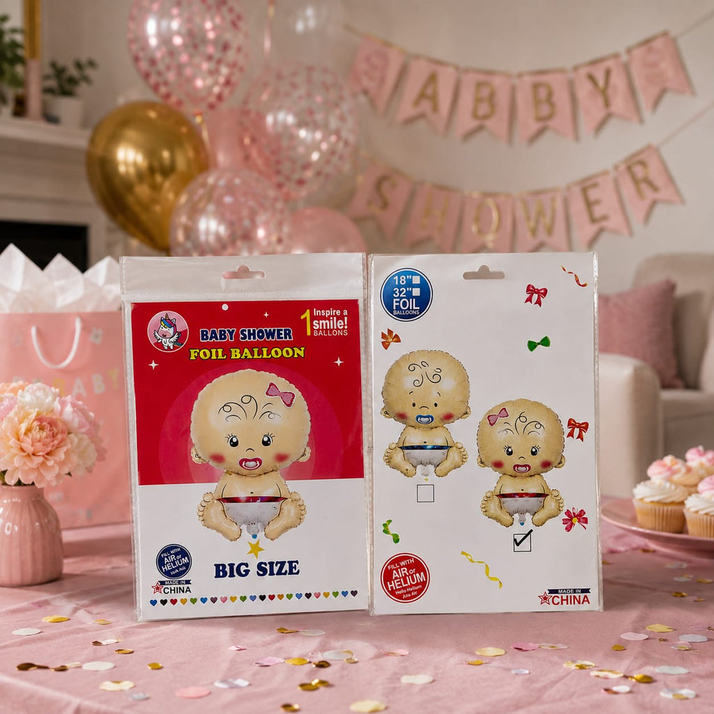 Baby Shower Foil Balloon – Big Size Baby Boy & Girl Theme Decoration Balloon