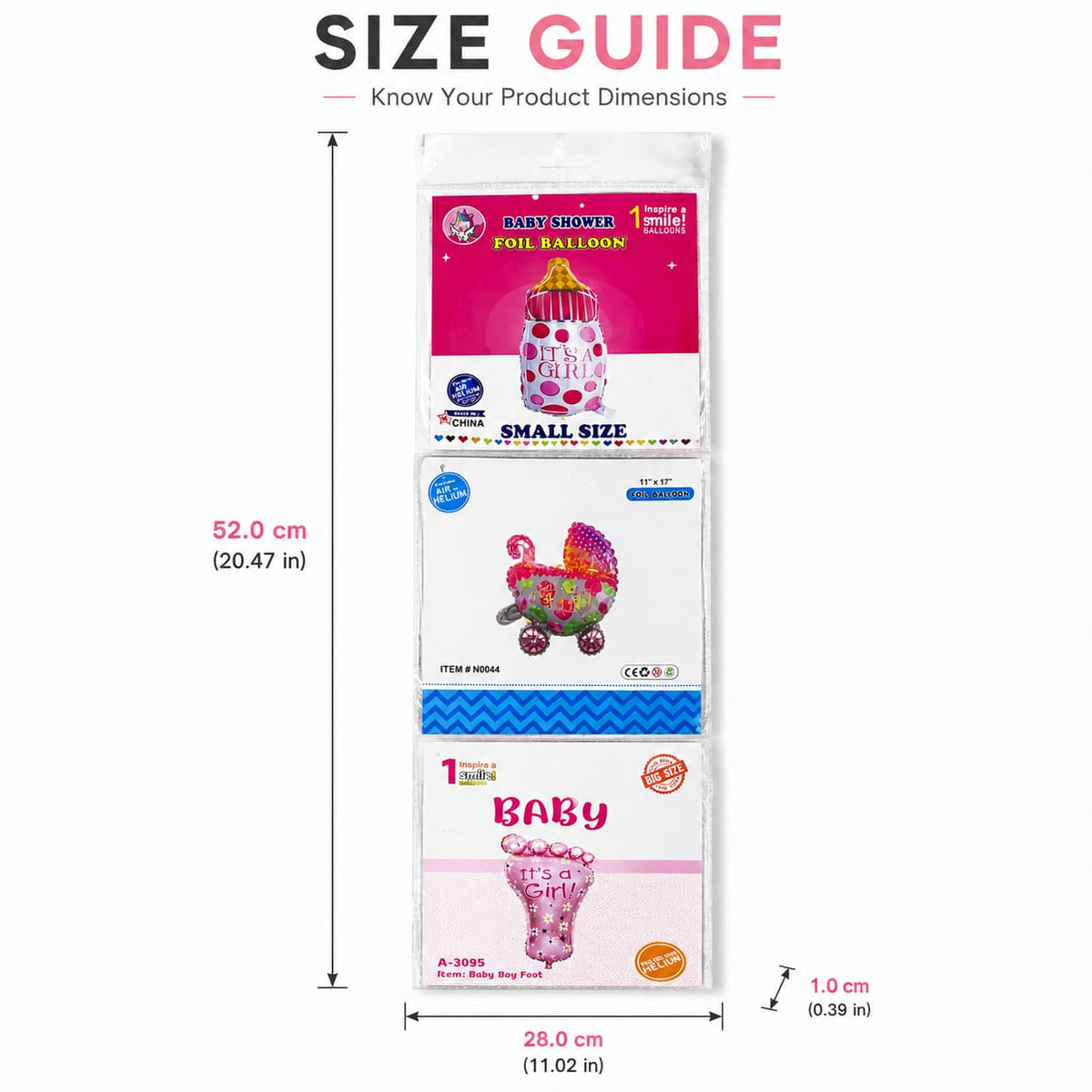 Baby Shower Foil Balloon – Baby Girl Theme | Air & Helium Fill