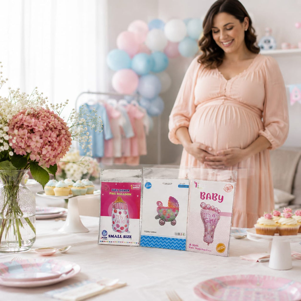 Baby Shower Foil Balloon – Baby Girl Theme | Air & Helium Fill