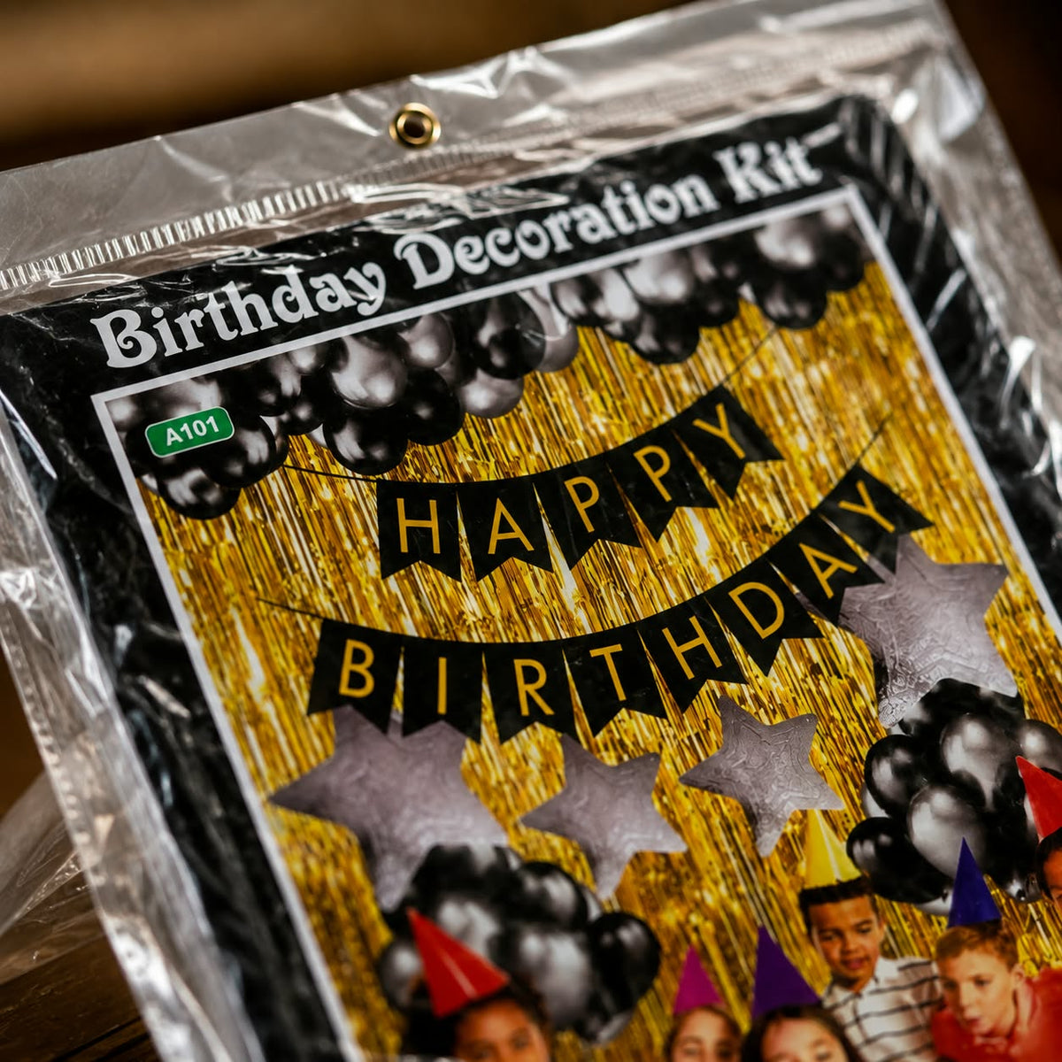 Black & Gold Birthday Decoration Kit – Balloon & Happy Birthday Decoration Set