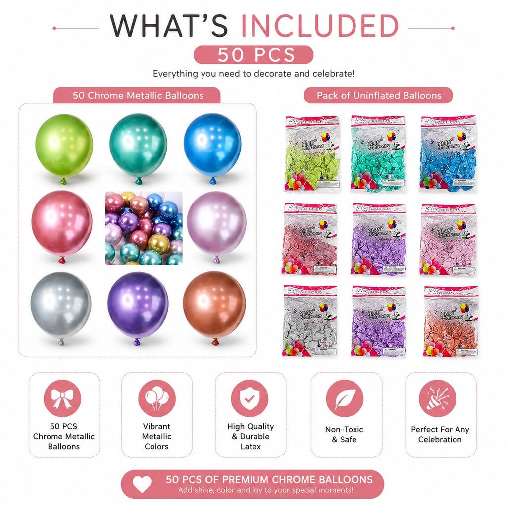 Metallic Balloons – Premium Party Balloons | Multiple Colors