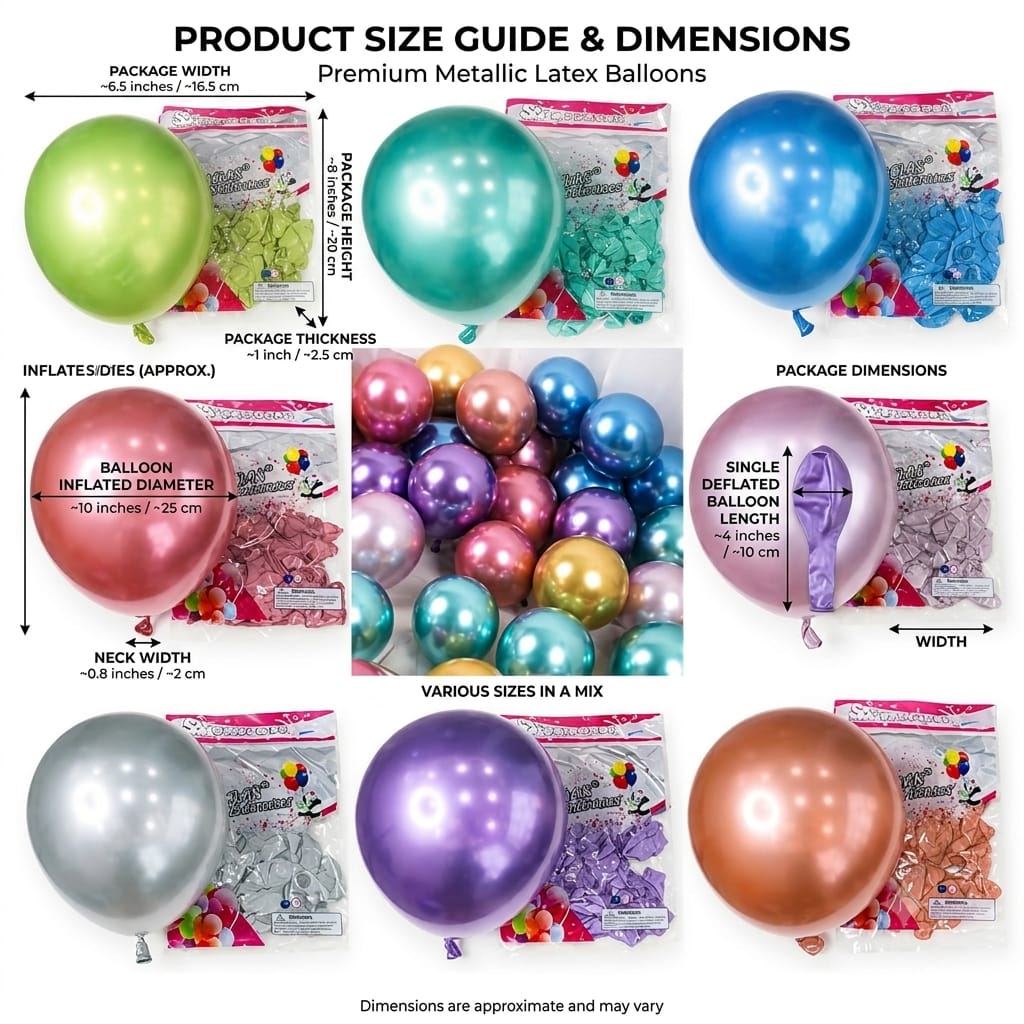 Metallic Balloons – Premium Party Balloons | Multiple Colors