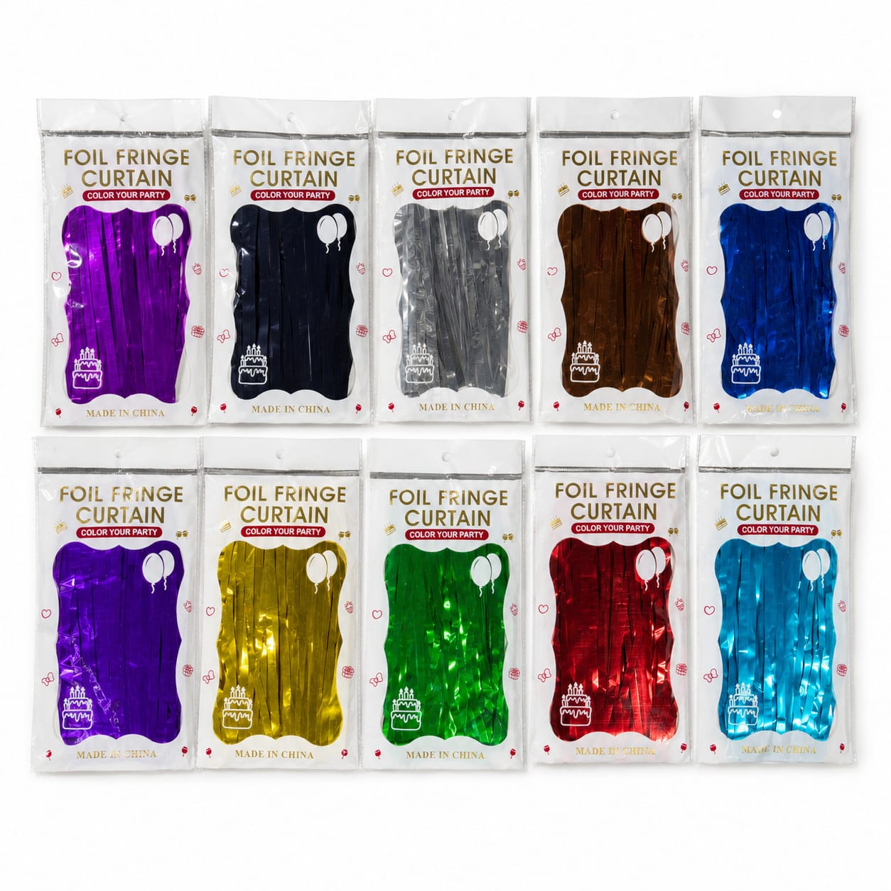 Foil Fringe Curtain – Metallic Party Backdrop Decoration | Multiple Colors