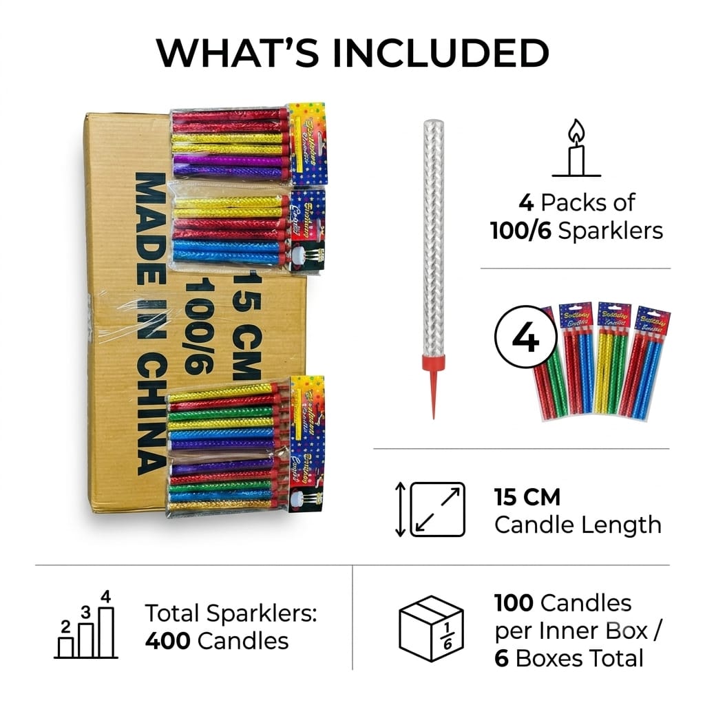 15cm Multicolor Spiral Birthday Candles – 6 Pcs