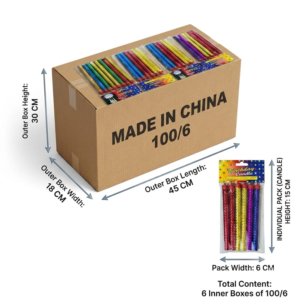 15cm Multicolor Spiral Birthday Candles – 6 Pcs