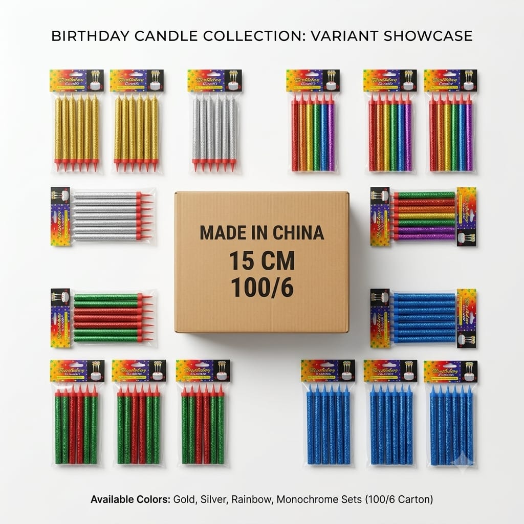 15cm Multicolor Spiral Birthday Candles – 6 Pcs