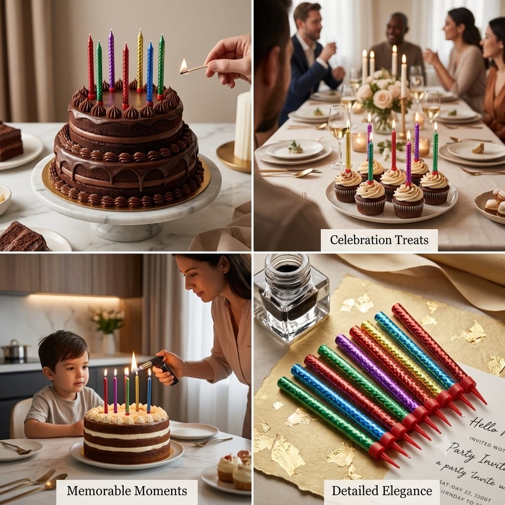 15cm Multicolor Spiral Birthday Candles – 6 Pcs