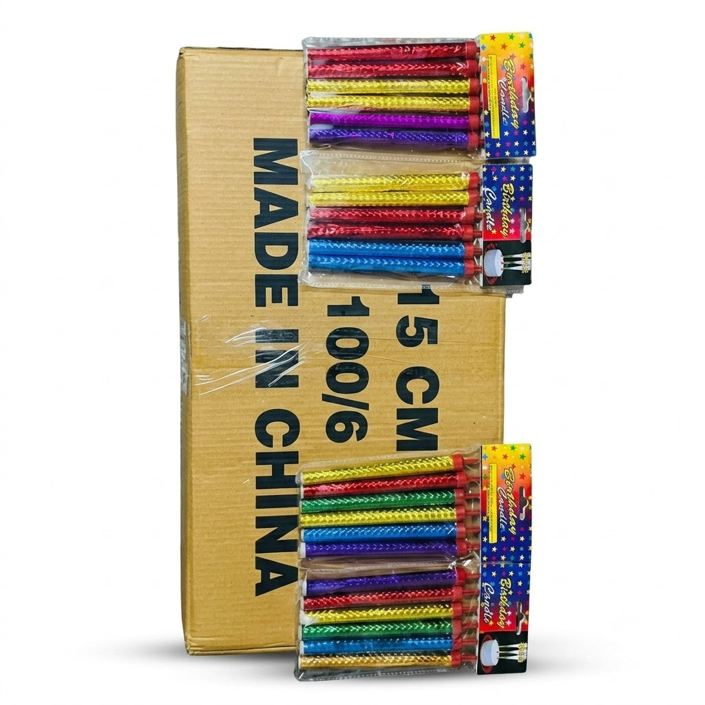 15cm Multicolor Spiral Birthday Candles – 6 Pcs