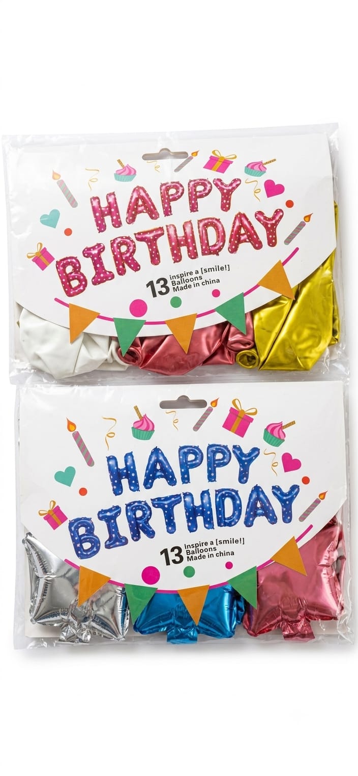 Happy Birthday Balloons 13 Pcs – Birthday Party Decoration Balloons