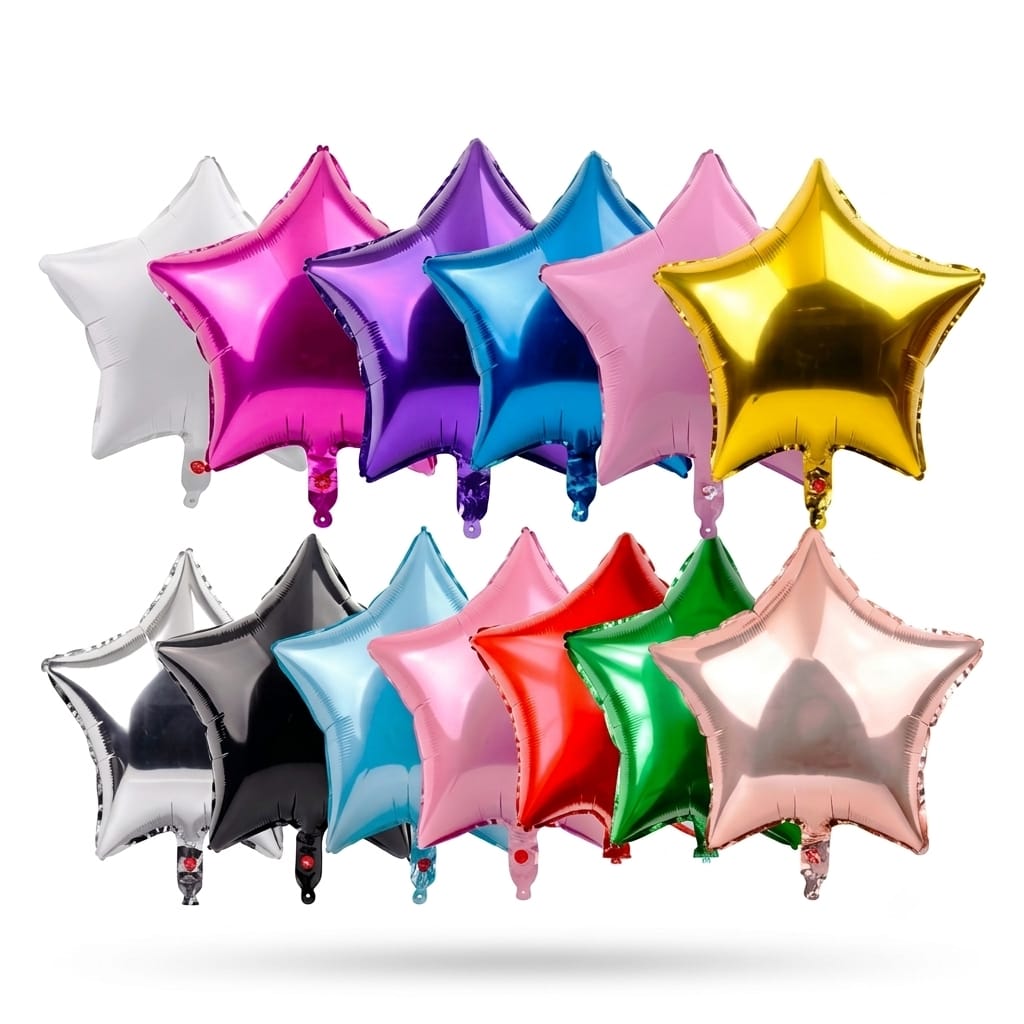 Star Shape Foil Balloons – Metallic Star Balloons for Party Decoration