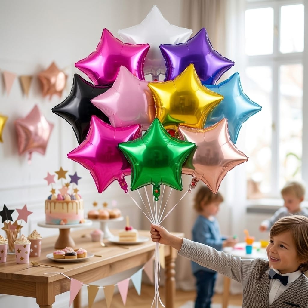 Star Shape Foil Balloons – Metallic Star Balloons for Party Decoration