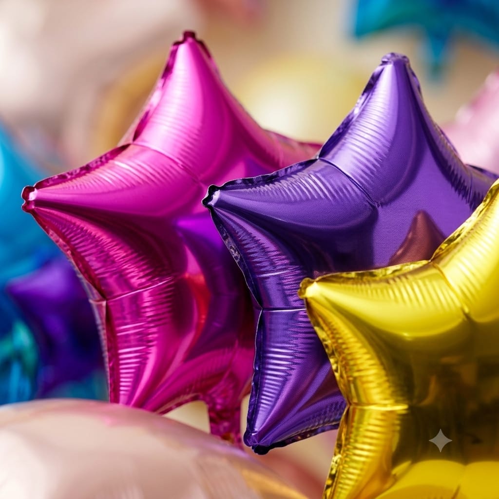 Star Shape Foil Balloons – Metallic Star Balloons for Party Decoration