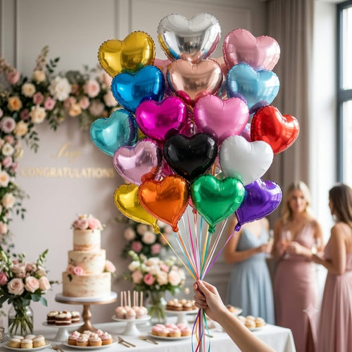 18 Inch Heart Shape Foil Balloon – Metallic Heart Balloon for Party Decoration