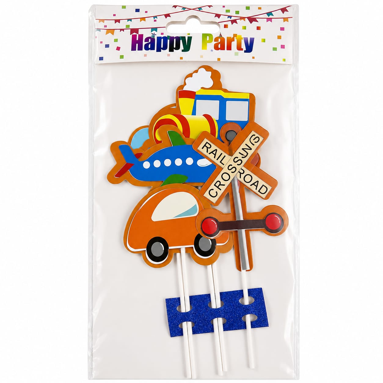 Transportation Theme Cake Topper Set – Car, Train & Airplane Birthday Decoration