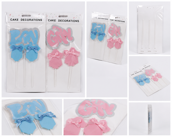 Baby Girl & Baby Boy Cake Topper Set