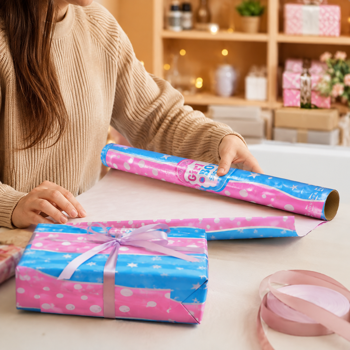 50cm Gender Reveal Confetti Cannon – Girl or Boy Party Popper