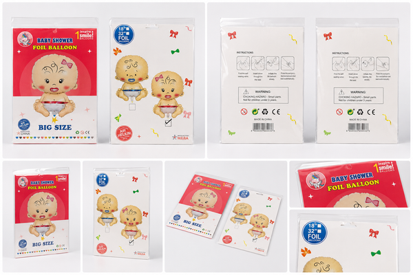 Baby Boy & Baby Girl Foil Balloon Set