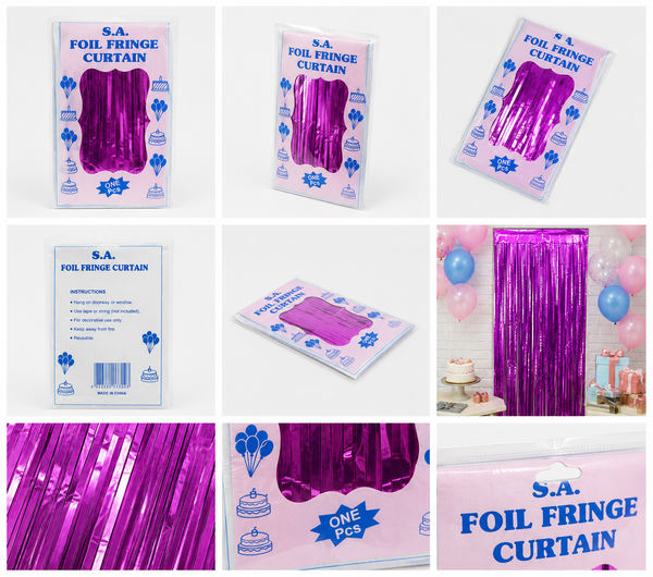 Purple Foil Fringe Curtain