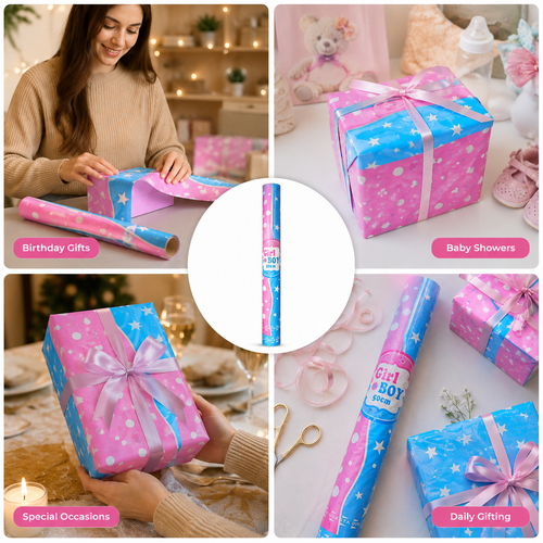 50cm Gender Reveal Confetti Cannon – Girl or Boy Party Popper