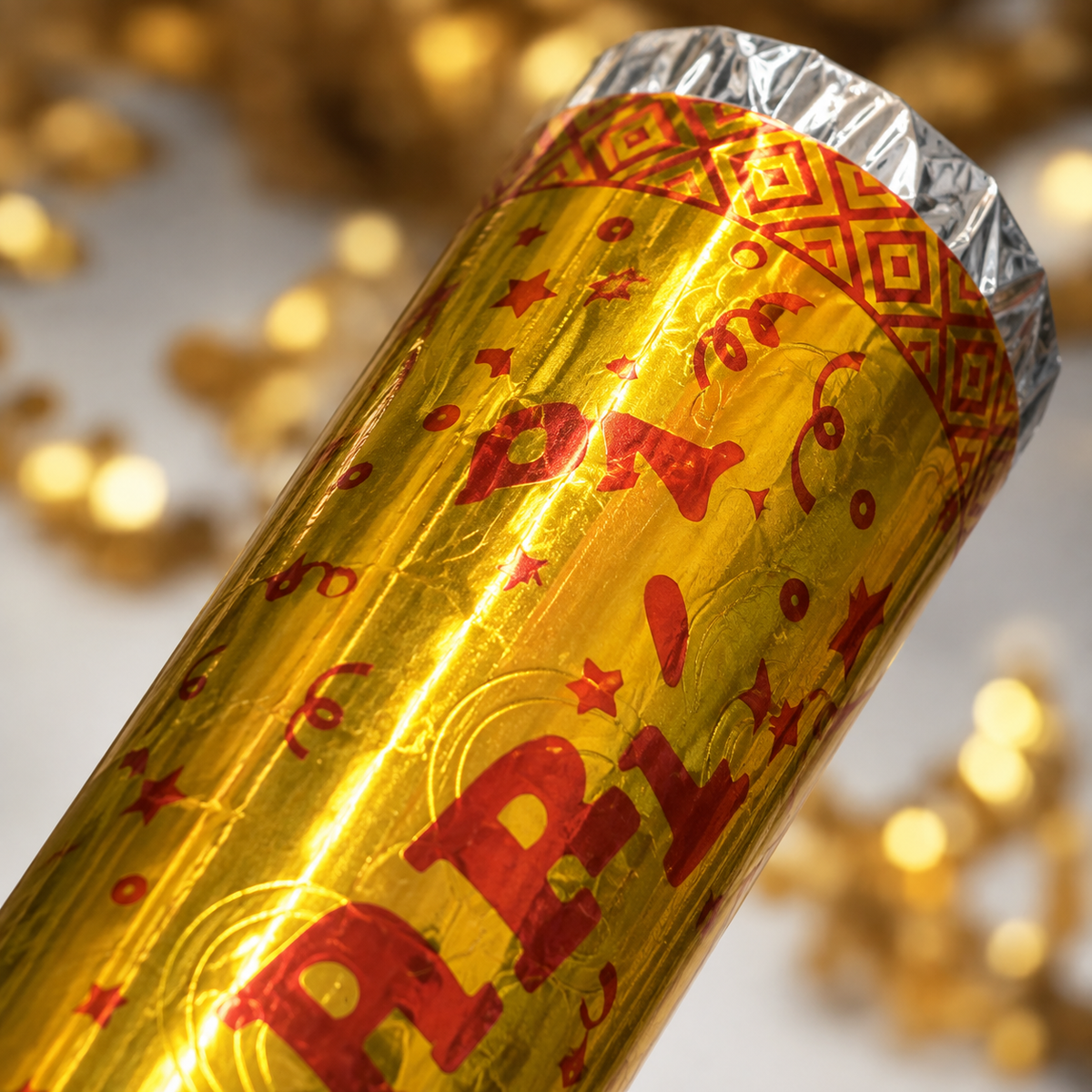 Golden Party Popper Confetti Cannon – Metallic Celebration Popper